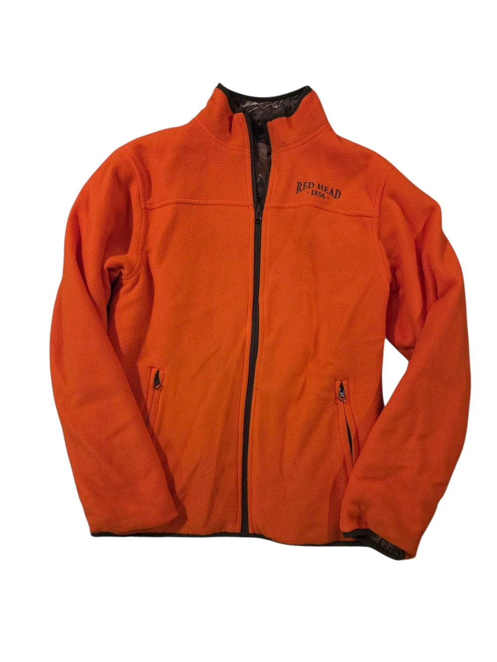 RedHead Men's Bright Orange Full-Zip Fleece Jacket..Reversable To Camo
